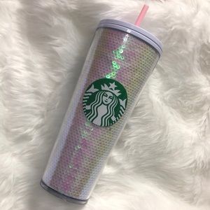 ❗️FINAL❗️ 🆕 STARBUCKS Sequined Cup White w/Pink Straw 🔴🔴